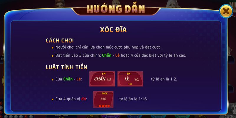 Luật chơi và các thuật ngữ cần nhớ trong xóc đĩa đổi thưởng